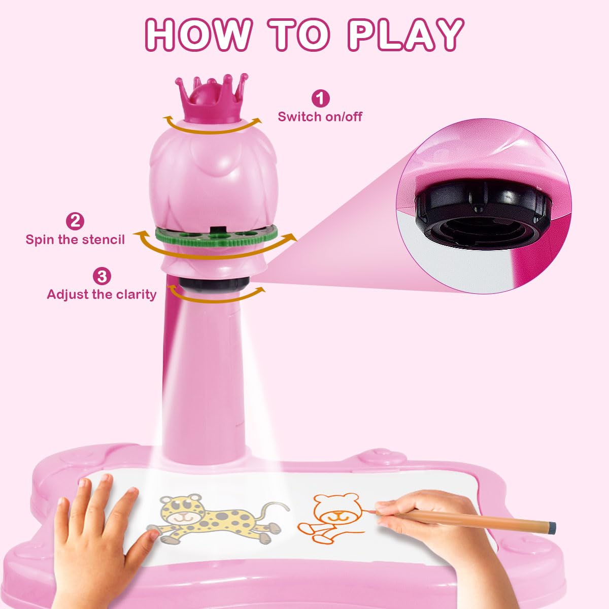 BAKAM Kids Drawing Projector Table - Light & Music Tracing Art Desk for Ages 4-7 | Preschool Learning Toy with Smart Sketch Projector | Perfect Birthday Gift for Girls & Boys | Ideal for Home, Classroom & Creative Play