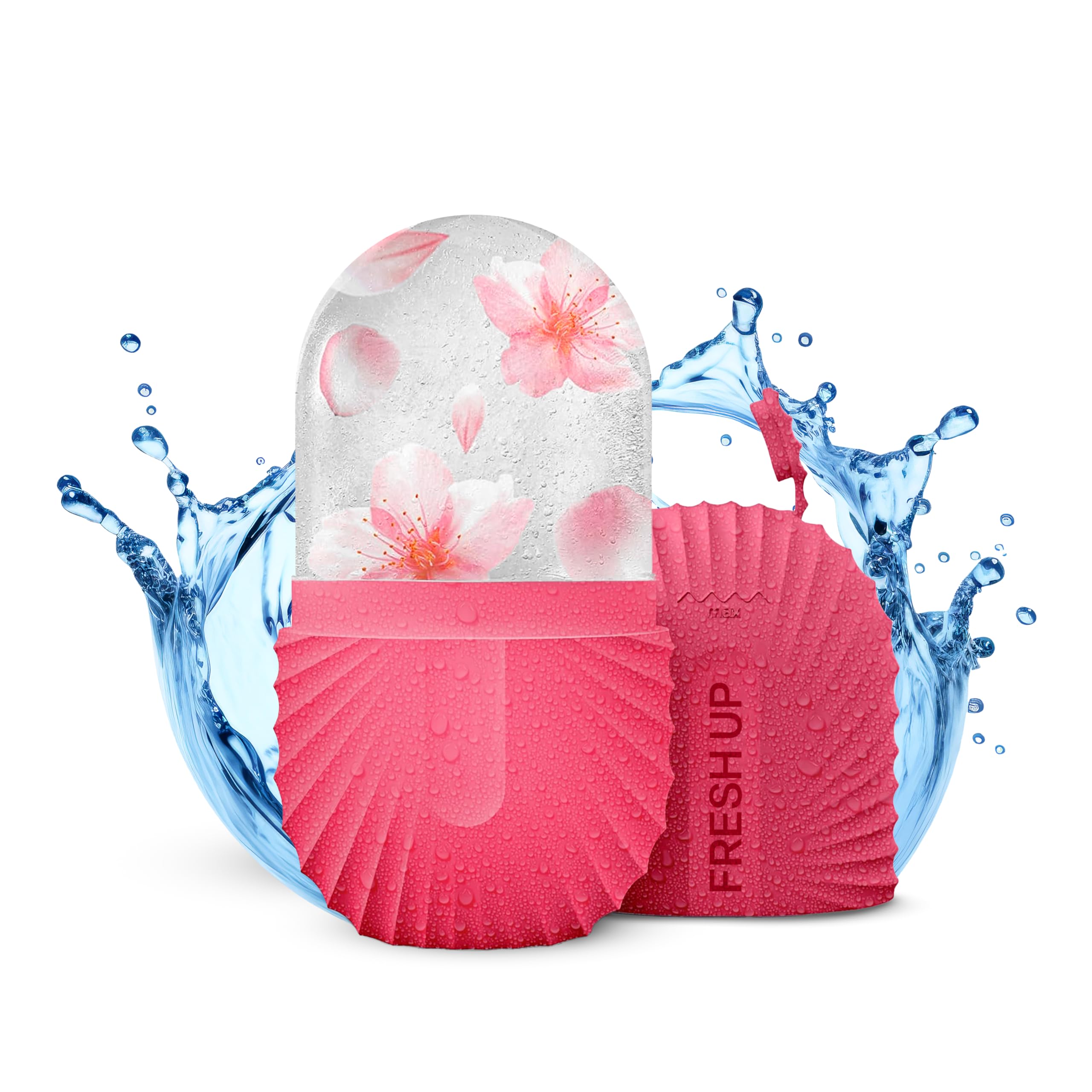 Pink Ice Roller for Face - Cooling Facial Massager to Reduce Puffiness & Dark Circles, Minimize Pores & Improve Skin Texture - Perfect for Morning Routine & Post-Workout Skin Care
