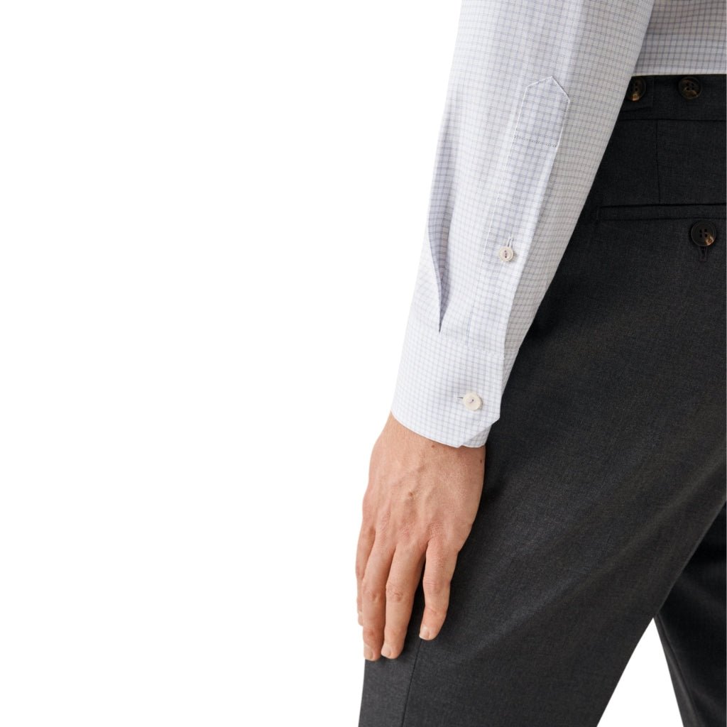 ETON Men's Check Cotton Tencel Dress Shirt - Slim Fit Single Cuff Business Casual Shirt in Light Purple | Perfect for Office, Weddings & Formal Events