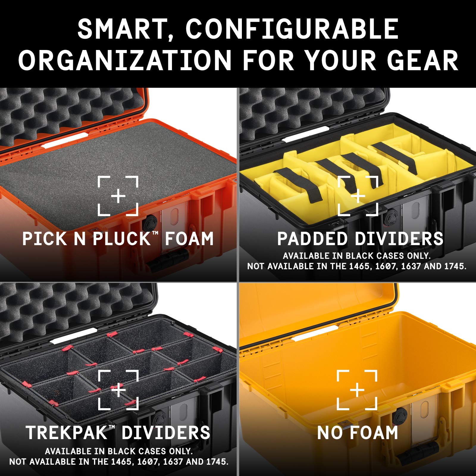 Pelican Air 1507 Protective Case with Trekpack Dividers - Lightweight Waterproof Hard Case for Camera, Drone & Electronics - Perfect for Travel, Outdoor Adventures & Professional Equipment Storage