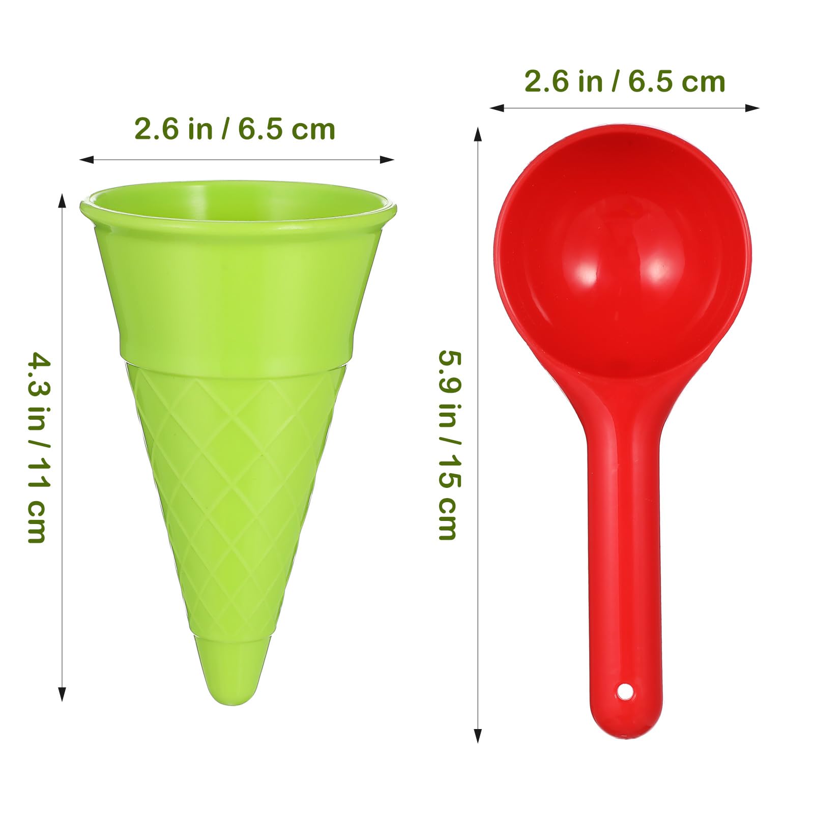 6pcs Kids Beach Toys Set - Sand Scoop & Ice Cream Cones for Outdoor Play
