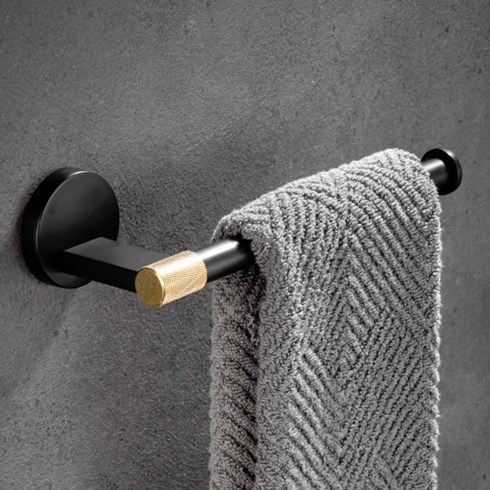 5-Piece Black Gold Bathroom Towel Rack Set - Wall Mounted Brass Towel Bar, Toilet Paper Holder & Towel Ring Kit | Bathroom Hardware Accessories for Modern Home Decor