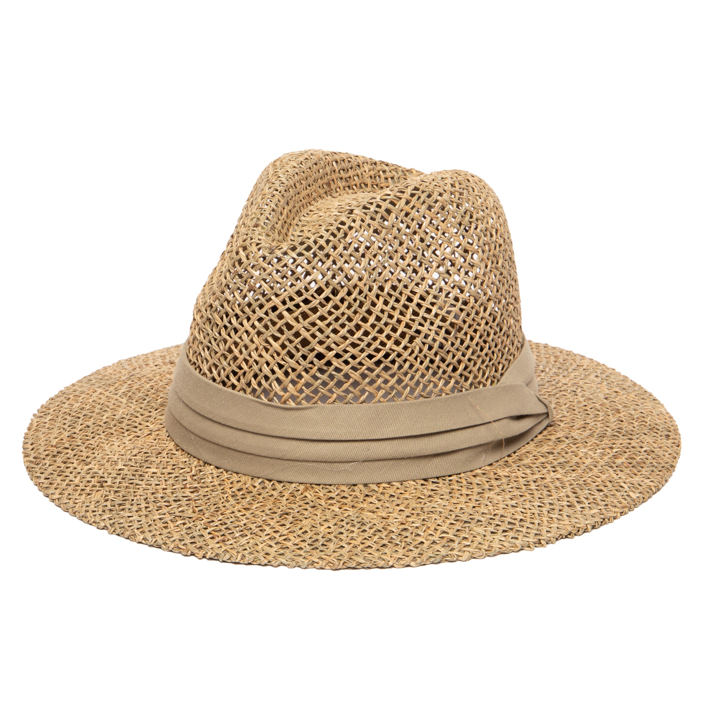 Stylish Men's Rush Straw Wide Brim Fedora Hat - Summer Outdoor Sun Protection for Beach, Garden & Casual Wear