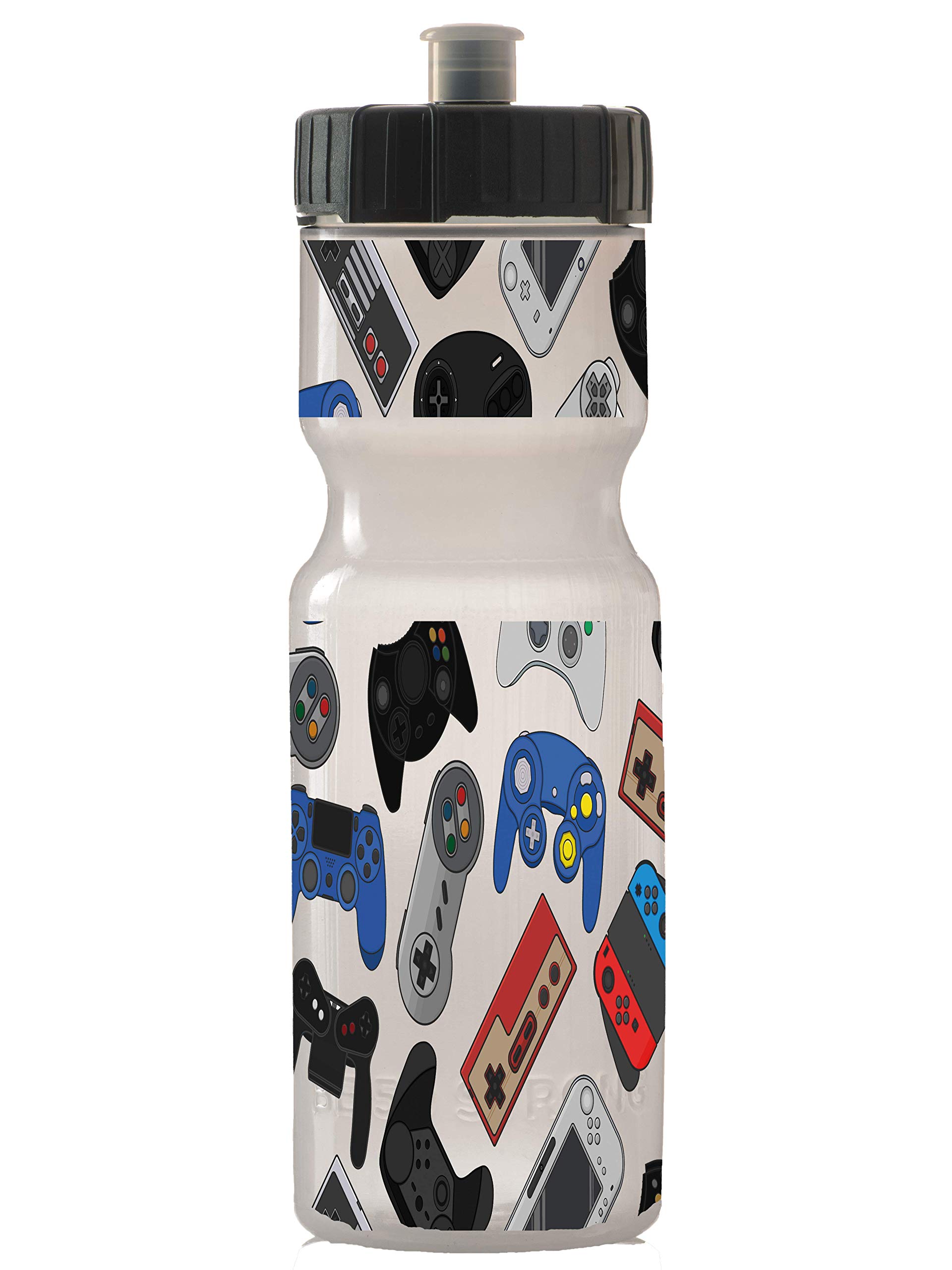 50 Strong 22oz Kids Sports Water Bottle - BPA-Free Squeeze Bottle with Pull Top Cap - Durable Reusable School Water Bottle for Boys & Girls - Made in USA - Perfect for Sports, School & Video Gaming Hydration