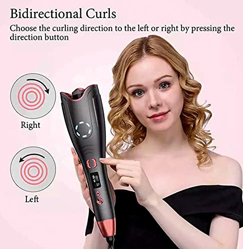 Auto Hair Curler with LCD Display & Timer - Fast Heating Curling Iron for All Hair Types, Auto Shut-Off Curling Wand - Perfect for Home Styling, Travel & Salon Use
