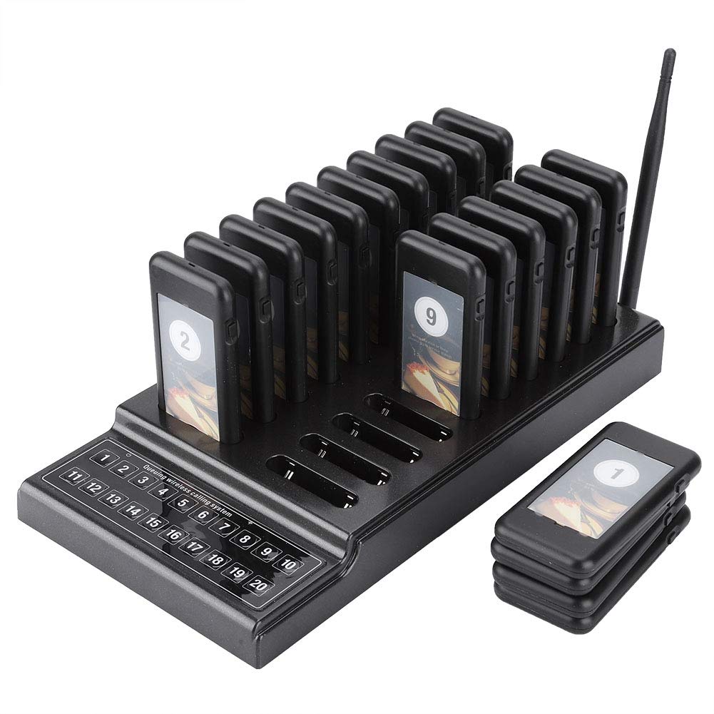 Tonysa Rechargeable Wireless Pager System - 20 Pagers with 20 Channels, Restaurant Buzzer & Queue Calling System for Efficient Dining Service | Ideal for Restaurants, Cafes, and Hospitality Businesses