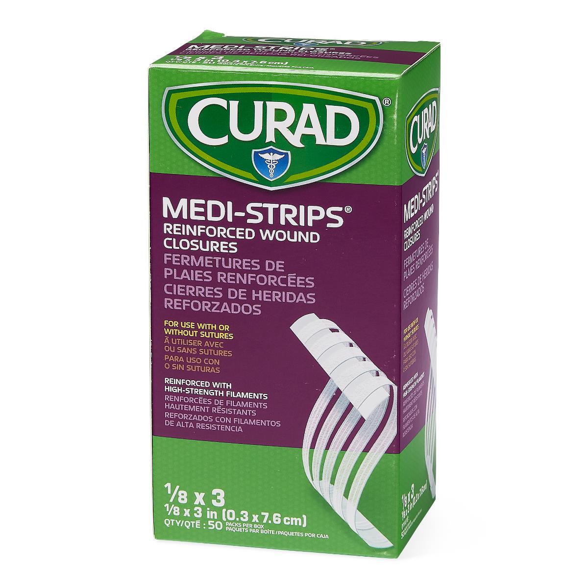 Medi Strip Wound Closure Strips - Sterile Adhesive Bandages for Cuts & Surgical Wounds - Box of 50 - First Aid Essential for Home, Travel & Emergency Kits