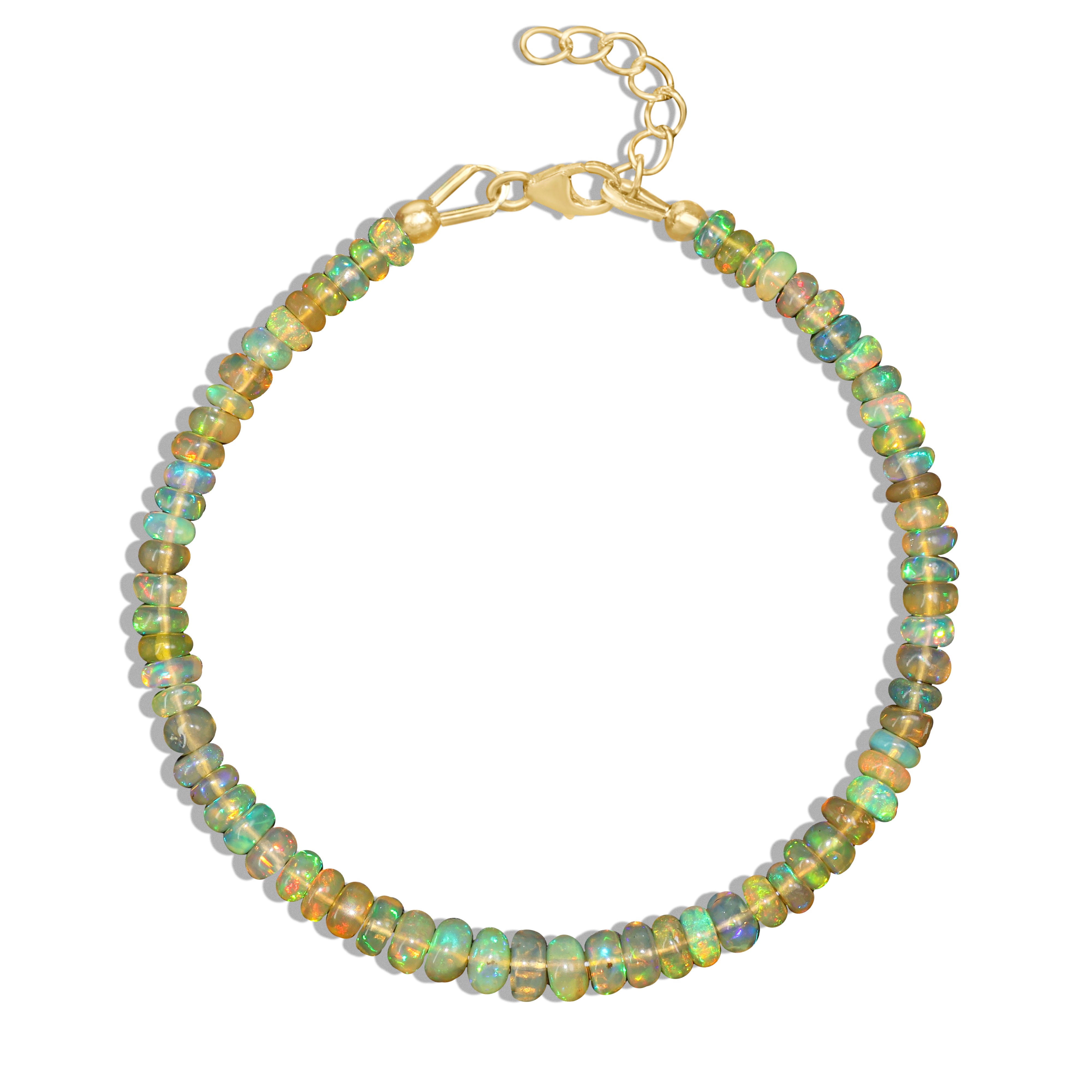 Natural Yellow Opal 4-5mm Plain Beaded Handmade Bracelet for Women - Boho Chic Jewelry for Everyday Wear & Special Occasions