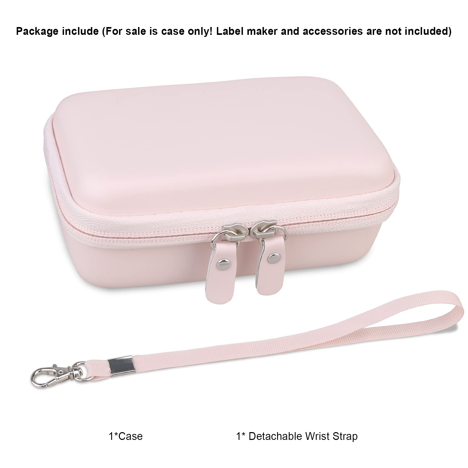 NIIMBOT D11 Hard Carrying Case with Mesh Bag - Portable Protective Storage for Bluetooth Label Printer, Label Tapes & Accessories (Pink) - Ideal for Office, Retail & Home Organization