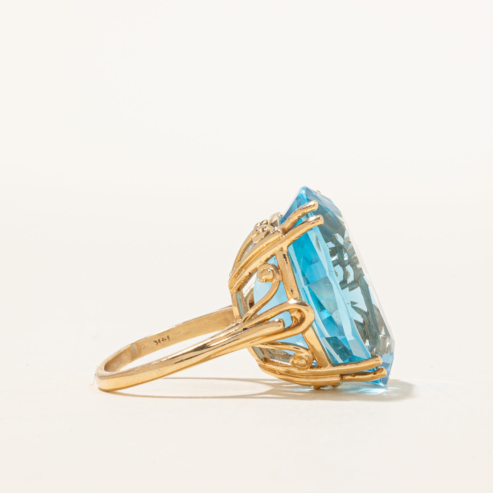 Blue Topaz Cocktail Ring - 38.00 Carat Genuine Gemstone, Size 5, Elegant Statement Jewelry for Women | Perfect for Evening Parties, Weddings & Special Occasions