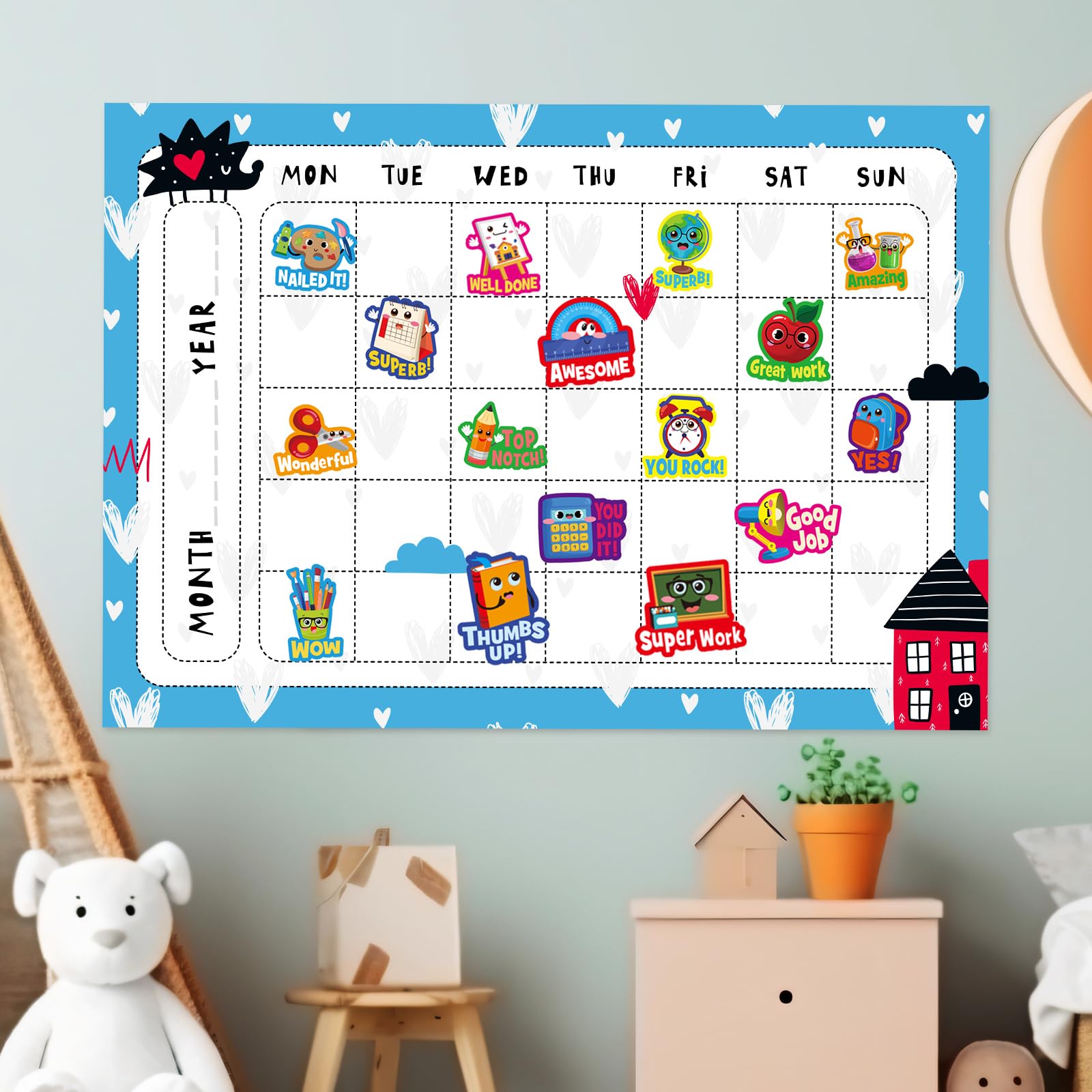 400-Piece Back to School Stickers Set - First Day of School Teacher Reward Stickers, Cute Classroom Decorations & Teacher Supplies for Kids, Homework, Tests, Assignments - Perfect for Kindergarten Parties, Student Incentives & Classroom Activities