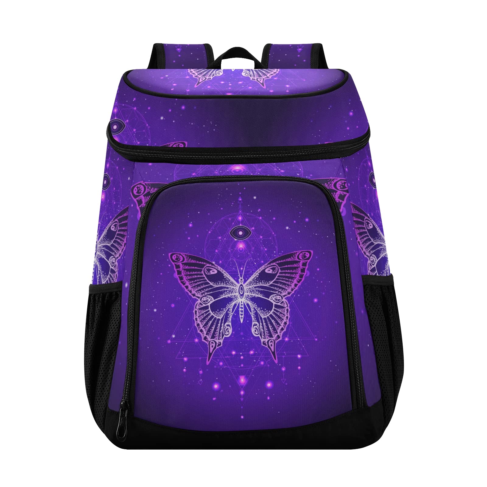 Butterfly Cooler Backpack for Women & Men - Insulated Lunch Box, Heavy Duty Picnic Cooler Bag for Work, Fishing, Hiking, Camping, Park, Beach, and Outdoor Adventures