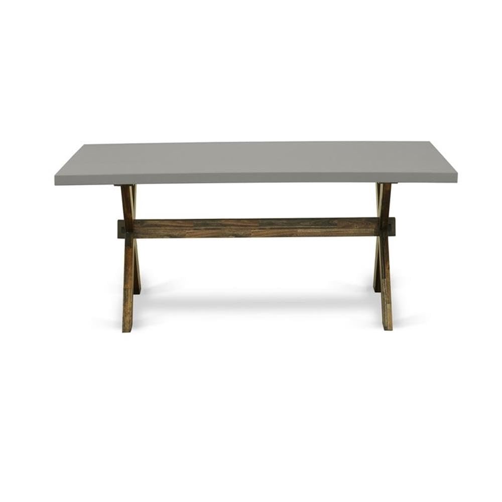 East West Furniture 5-Piece Kitchen Dining Set - 40x72 Inch Rectangle Table with X-Legs & 4 Linen Fabric Chairs, Multi-Color | Perfect for Small Spaces, Breakfast Nooks & Cozy Family Meals