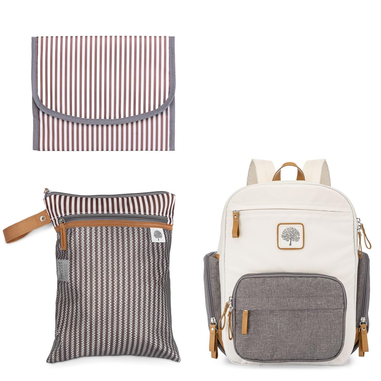 Parker Baby Diaper Backpack Gift Set - Premium Baby Shower Essentials with Changing Pad & Wet Dry Bag - Perfect for Travel, Daycare & New Parents On-the-Go