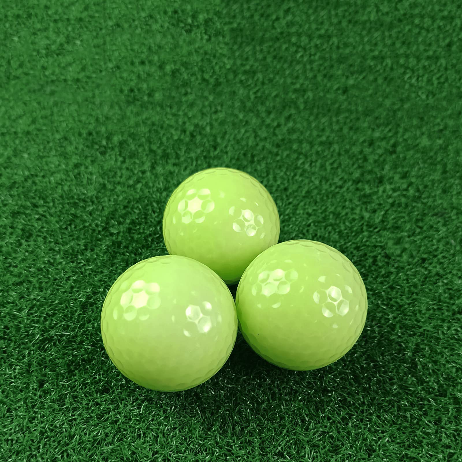 Glow in The Dark Golf Balls - 12 Pack Fluorescent Luminous Golf Balls for Night Practice | No LED, Rechargeable with UV Light (Lasts 20-30 Minutes) | Perfect for Night Golf, Backyard Practice & Glow-in-the-Dark Games