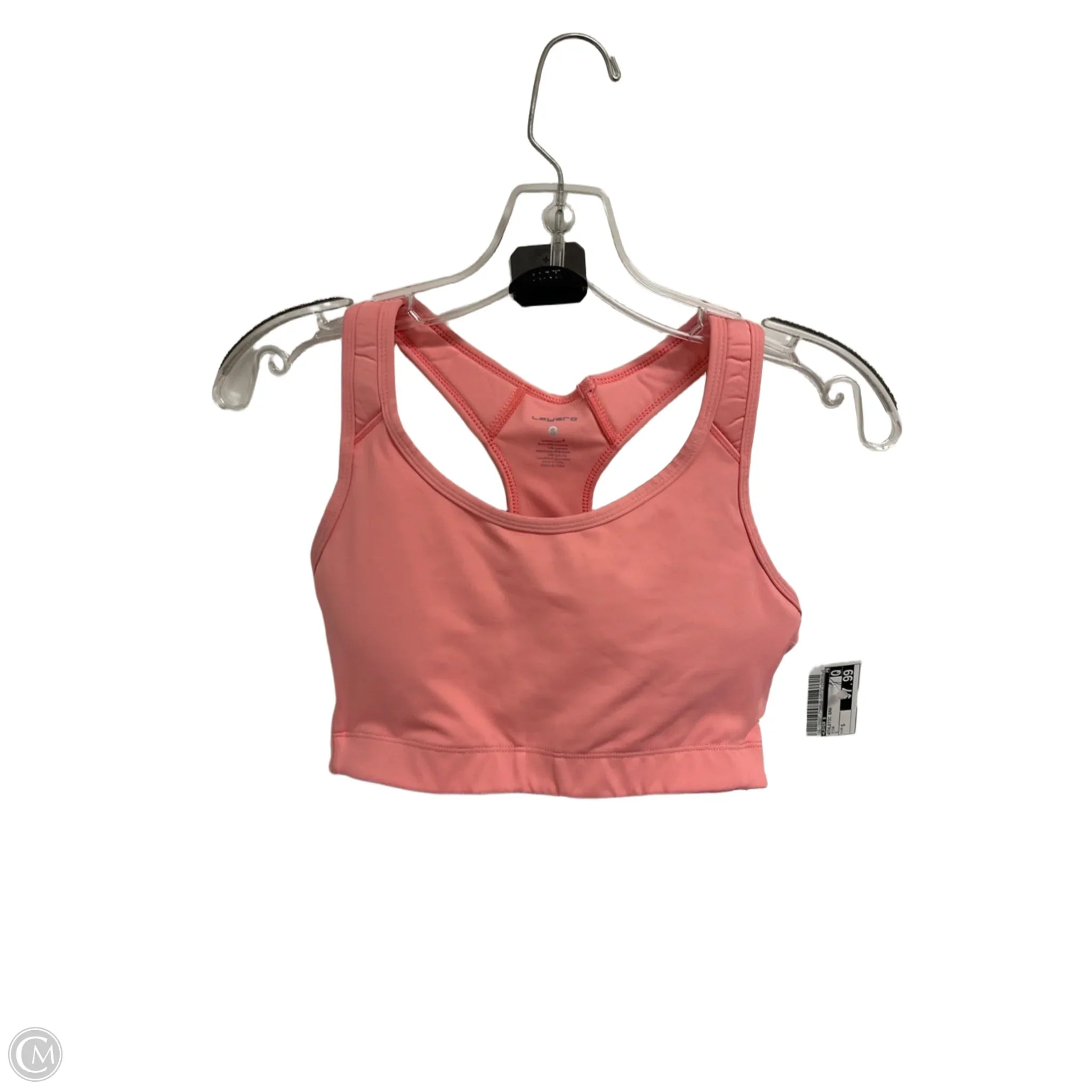 Layer 8 Women's Pink Sports Bra - Breathable Workout Top for Running, Yoga & Gym - Size Small