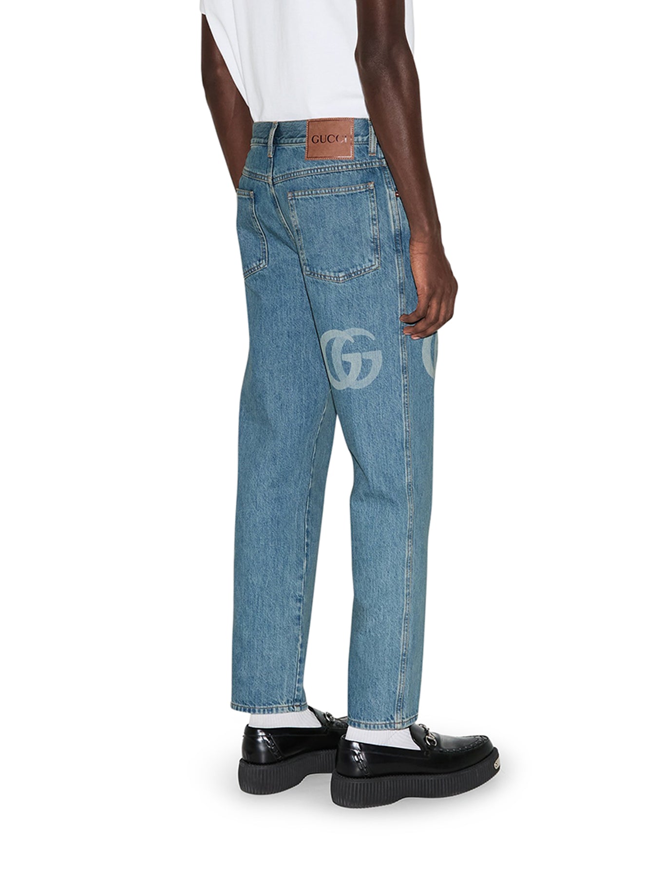 Laser Cut Double G Denim Pants for Women - High Waist Stretch Jeans with Trendy Distressed Details | Perfect for Casual Outfits, Streetwear & Everyday Wear