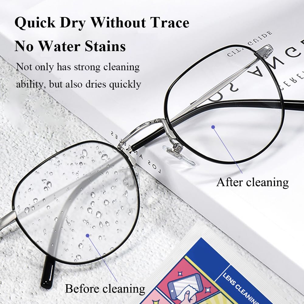 Pre-Moistened Lens Cleaning Wipes - 300 Pack | Streak-Free, Scratch-Free & Quick-Dry | Safe for Glasses, Laptop Screens, Smartphones, Cameras, Goggles & Watches | Perfect for Office, Travel & Home Use