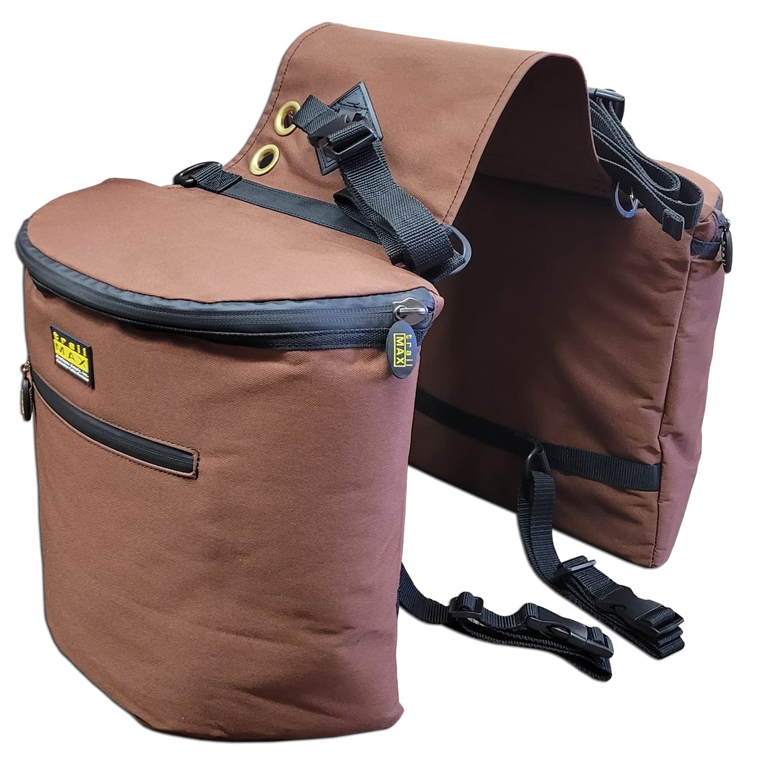 TrailMax Insulated Cooler Saddle Bags for Horses - Western & Endurance Riding with Closed-Cell Foam & Vinyl Liner - Includes Cell Phone/Camera Pocket (Brown) - Perfect for Trail Rides, Camping & Outdoor Adventures