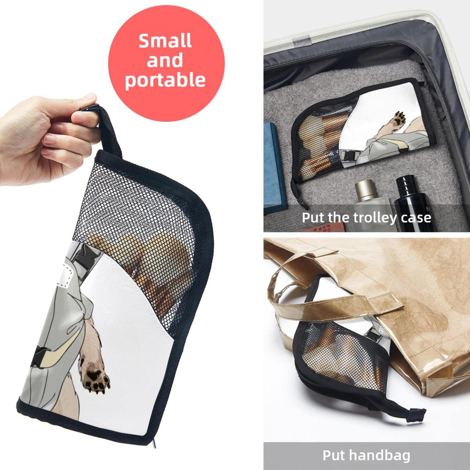 Portable Makeup Brush Organizer Bag with 12 Brushes - Cute Pug Dog Quote Backpack Style - Travel Cosmetic Brush Holder Case for Makeup Artists & Beauty Lovers (Perfect for Travel, Home Storage & Salon Use)