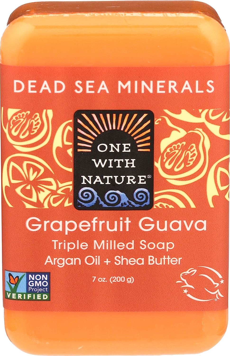 One With Nature Grapefruit Guava Dead Sea Mineral Soap Bar - 7 oz (Pack of 36) | Natural Exfoliating & Moisturizing Body Soap for Spa, Bath & Gift Sets