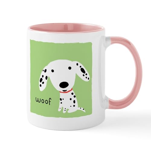White/Pink Inside - Dalmatian Woof Mug