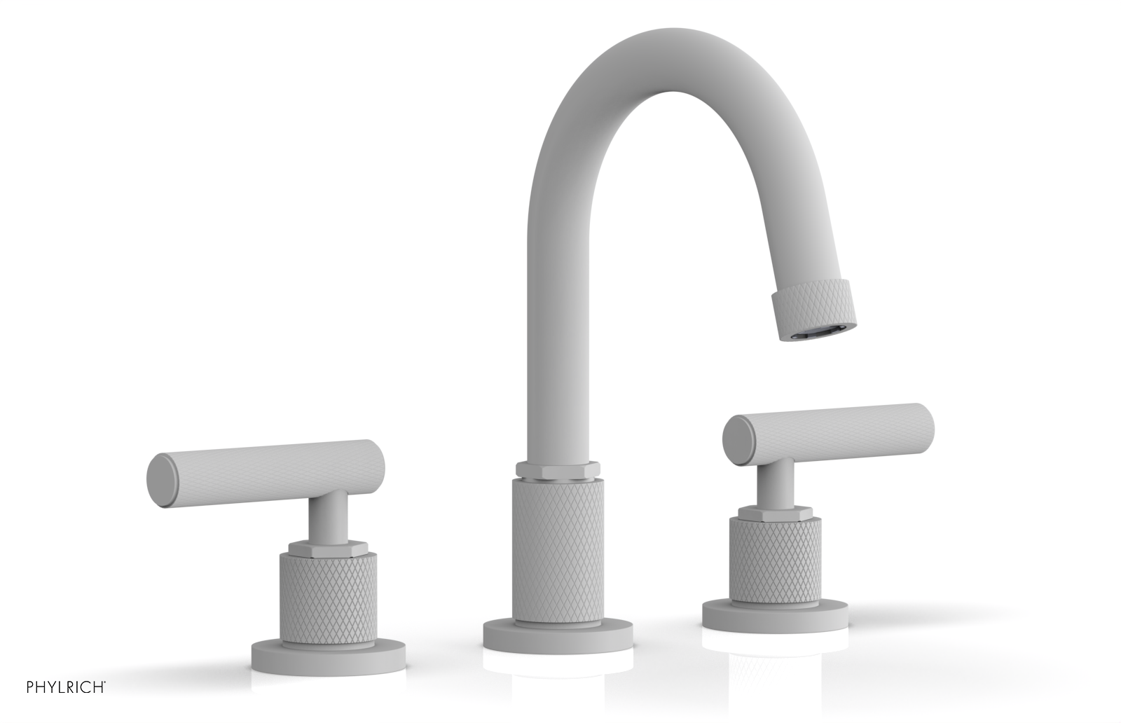 DUSTRIE Widespread Bathroom Faucet with Lever Handle - Knurled Design 371-02 for Modern Vanity Sinks and Powder Rooms