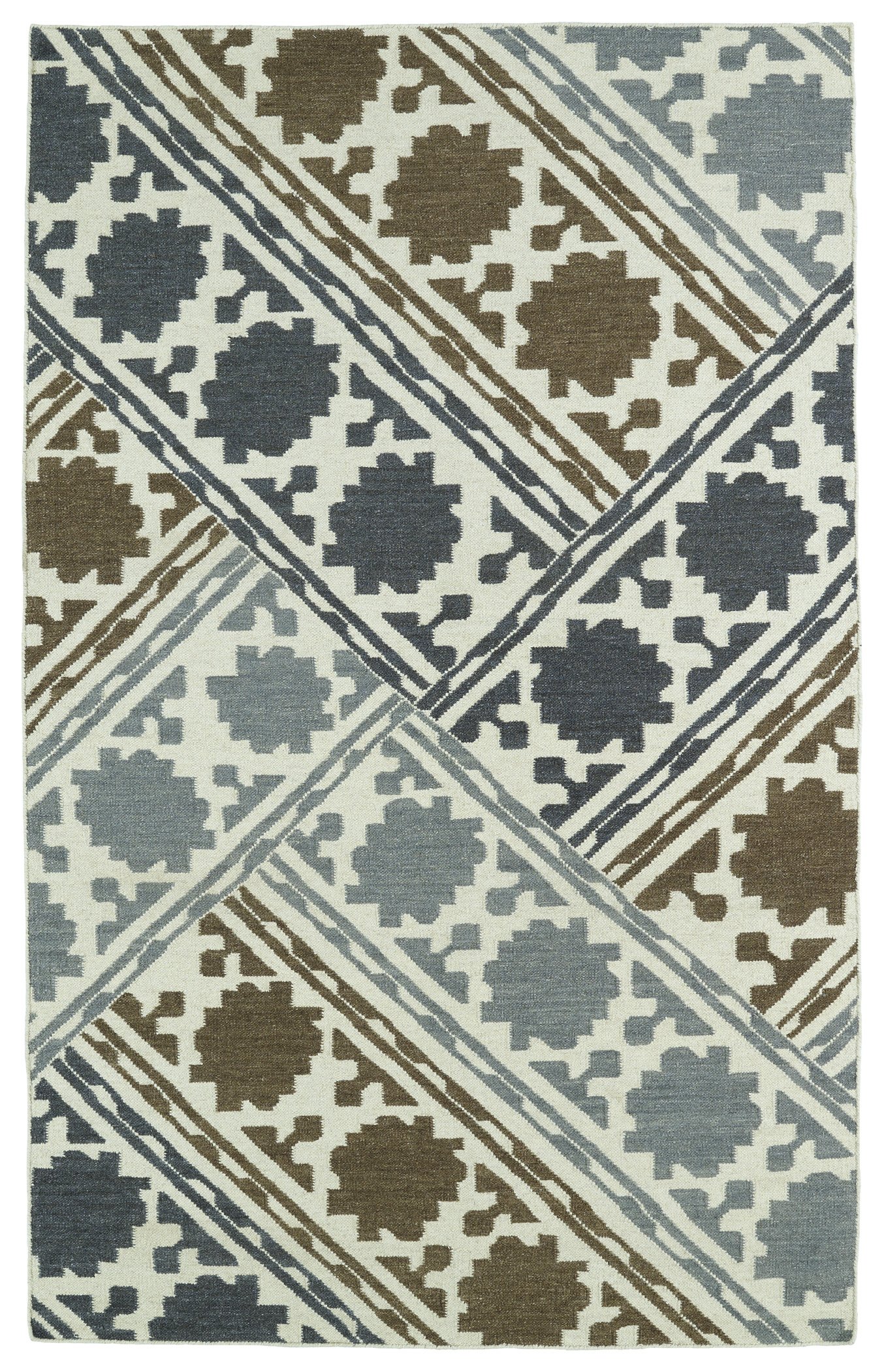 Kaleen Rugs Glam Collection Handmade Flatweave Brown Area Rug 2' x 3' - Perfect for Living Room, Bedroom & Office Decor