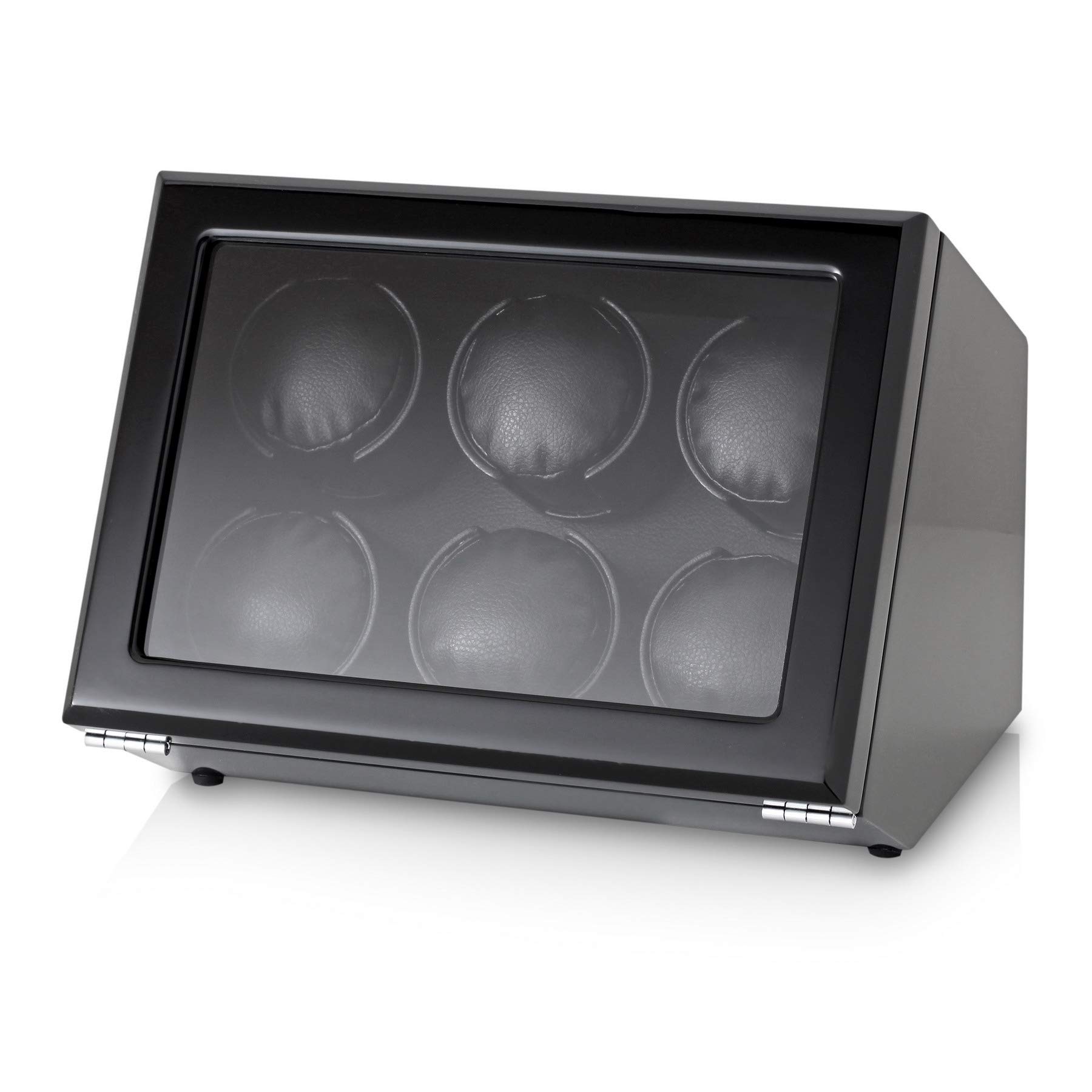 Premium 6 Automatic Watch Winder with Motor-Stop Function & Battery/AC Power - Perfect for Automatic Watch Storage, Display & Maintenance at Home/Office