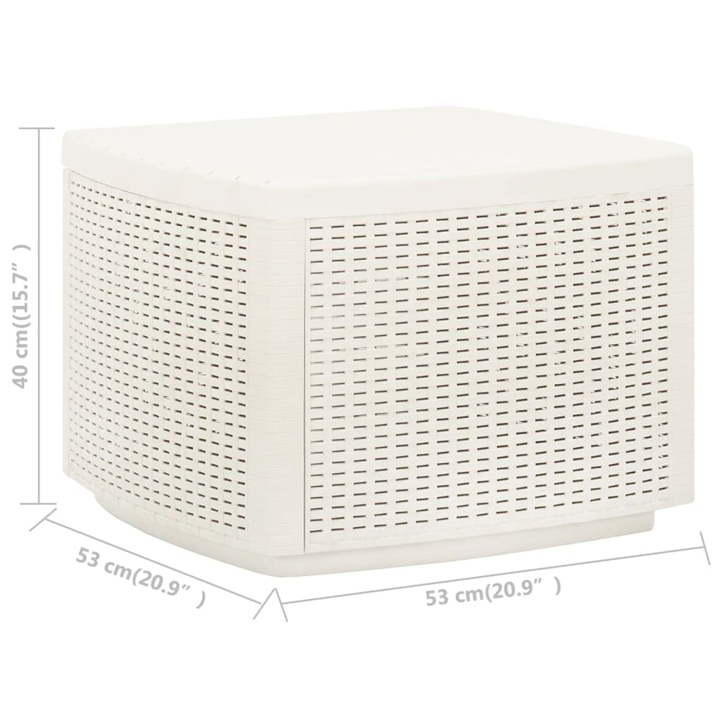 White Plastic Outdoor Patio Dining Table 20.9