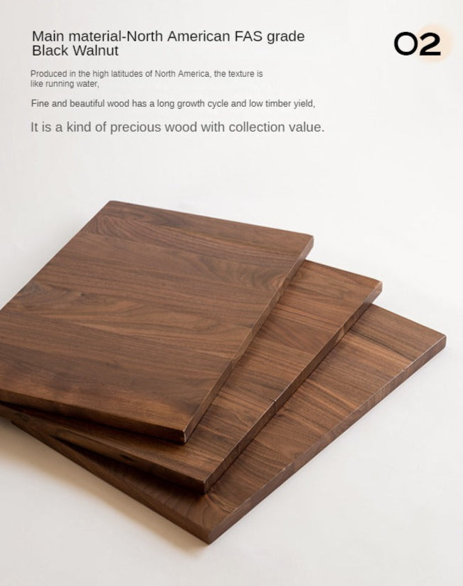 Black Walnut Solid Wood Modern Nightstand - Small Bedside Table with Storage Drawer for Bedroom, Living Room, or Office