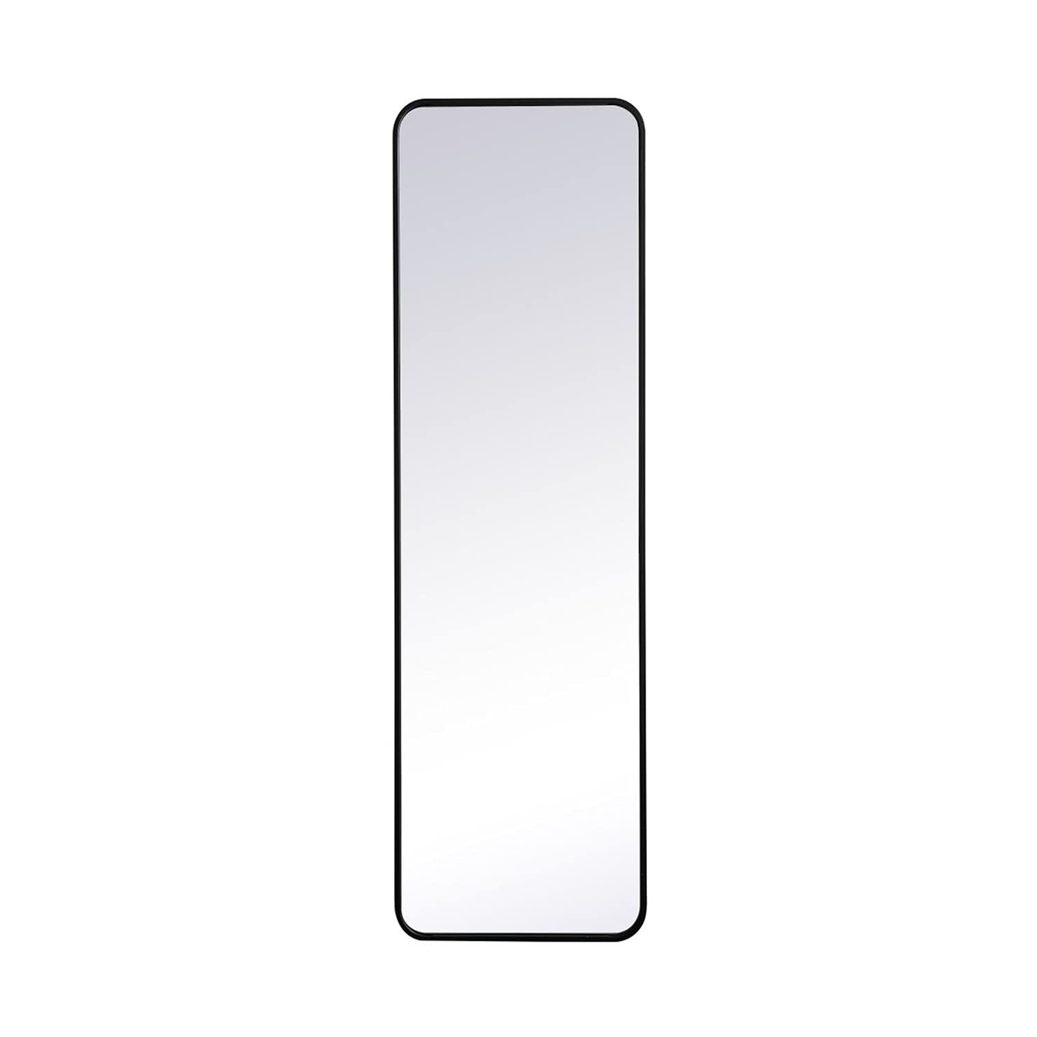 Black 18x60 Soft Corner Rectangular Mirror - Elegant Decor for Living Room