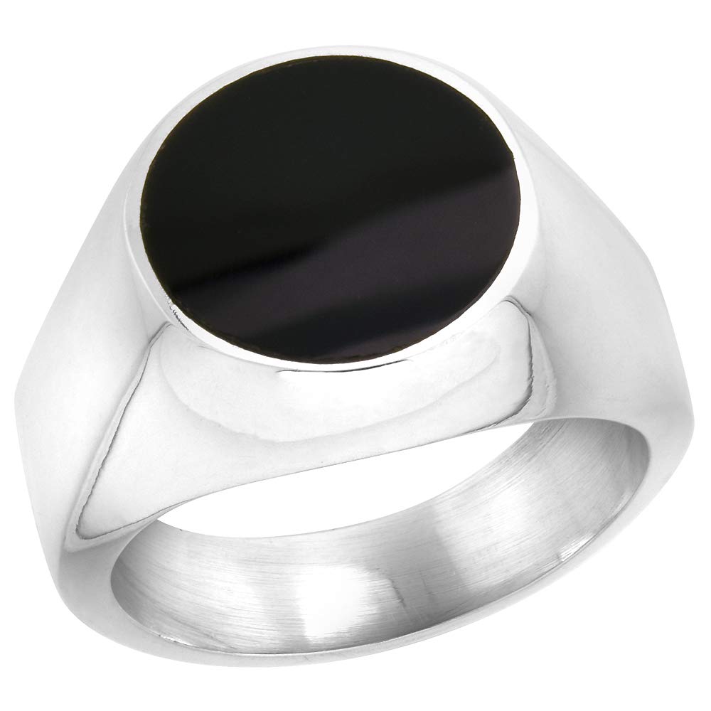 Handmade Sterling Silver Black Obsidian Ring for Men - Round Flat Solid Back Design, Size 8-14 - Perfect for Everyday Wear, Gifts & Spiritual Protection