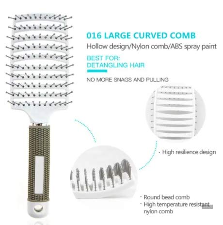 Alexvyan Scalp Massage Hairbrush - Detangling Comb for Wet & Curly Hair - Nylon Bristle Hair Brush for Women - Salon Styling Tool (Perfect for Home Use, Travel & Professional Hairdressing)