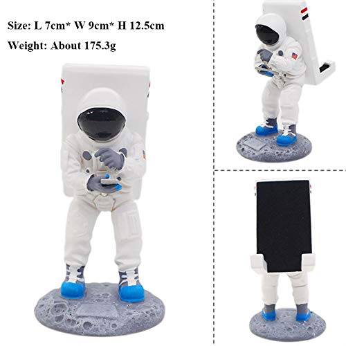 Astronaut Resin Phone Stand for Desk - Universal Cute Desktop Holder for iPhone, iPad, Samsung & Glasses - Perfect for Office, Home & Car Use
