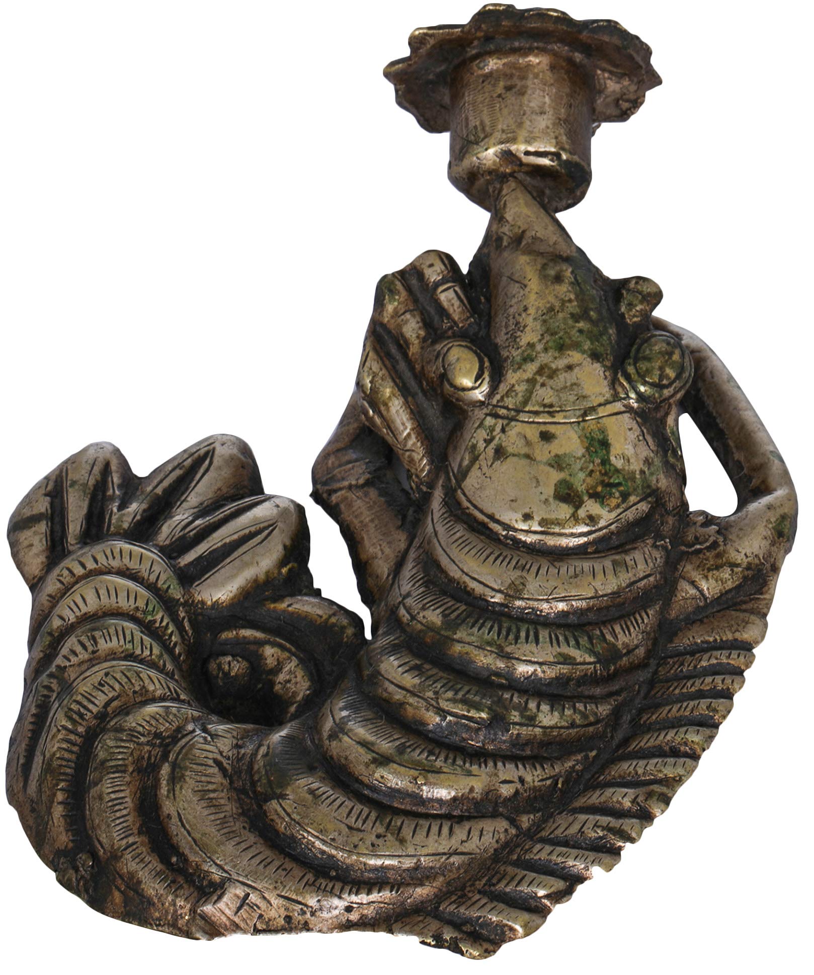 Handmade Nepalese Brass Candle Holder - Elegant Sculpture for Home Decor, Wedding Centerpiece & Meditation Spaces