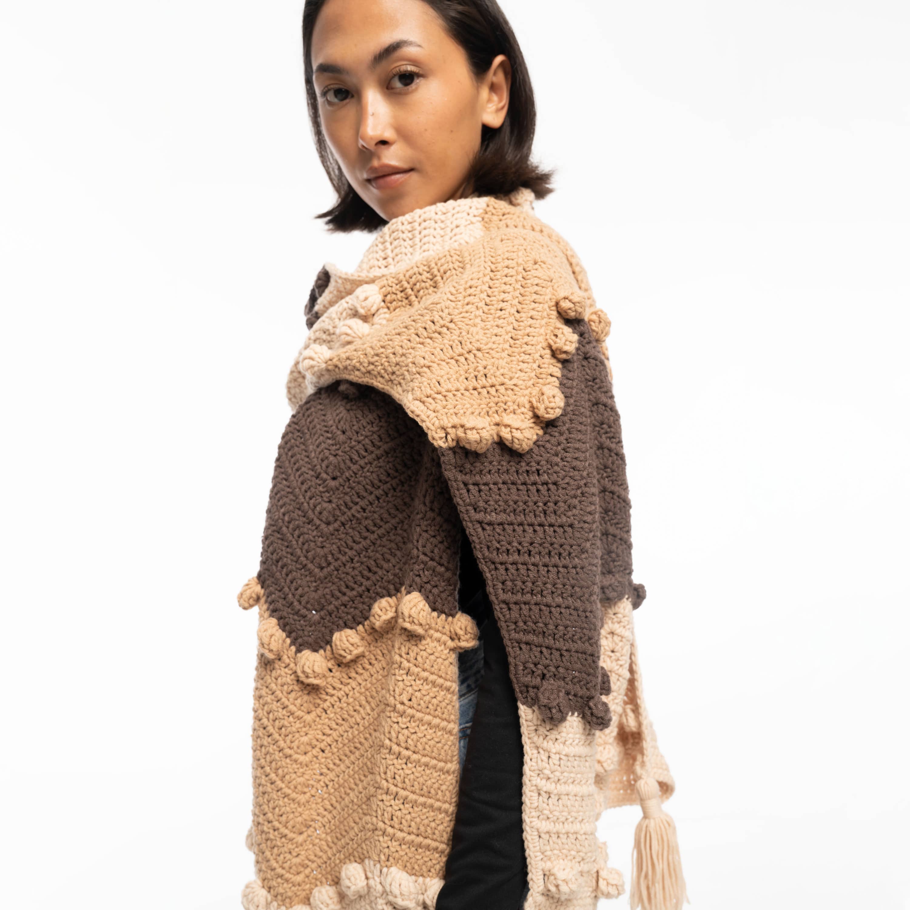 Haven Cozy Scarf - Hand Crochet Neutral Multi-Color Winter Wrap - Perfect for Cold Weather, Outdoors & Gift Giving