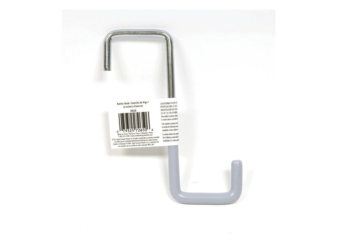 Lehigh Group RH26-6 Heavy Duty Rafter Hooks - Set of 2 for Garage Storage, Loft Organization & Outdoor Gear Hanging - Durable Steel Construction for Secure Hanging