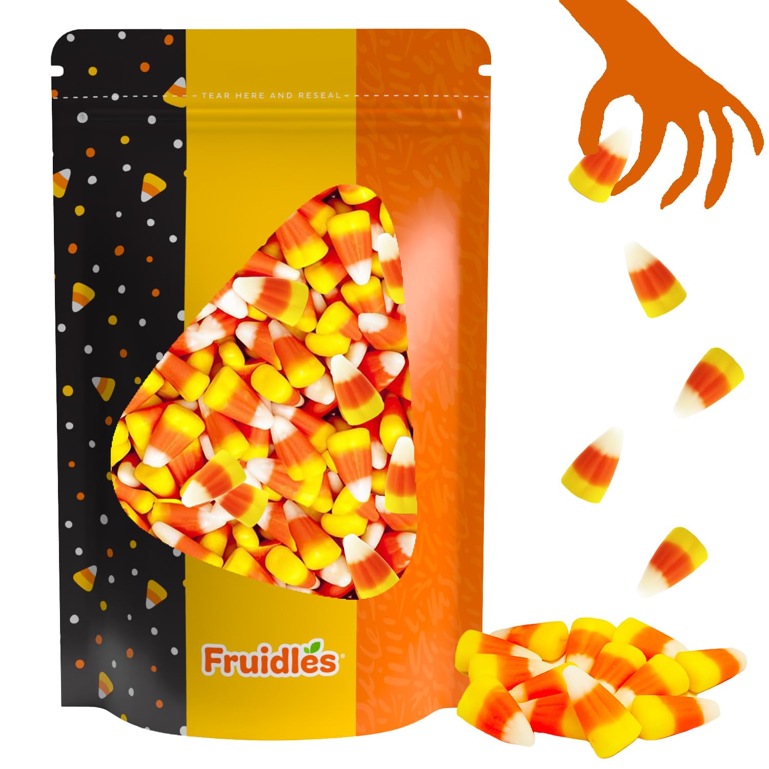 Fruidles Candy Corn - Classic Halloween Candy Bulk (2 Pounds) | Gluten-Free Dragon Teeth Candy for Trick-or-Treating, Party Favors & Holiday Snacking