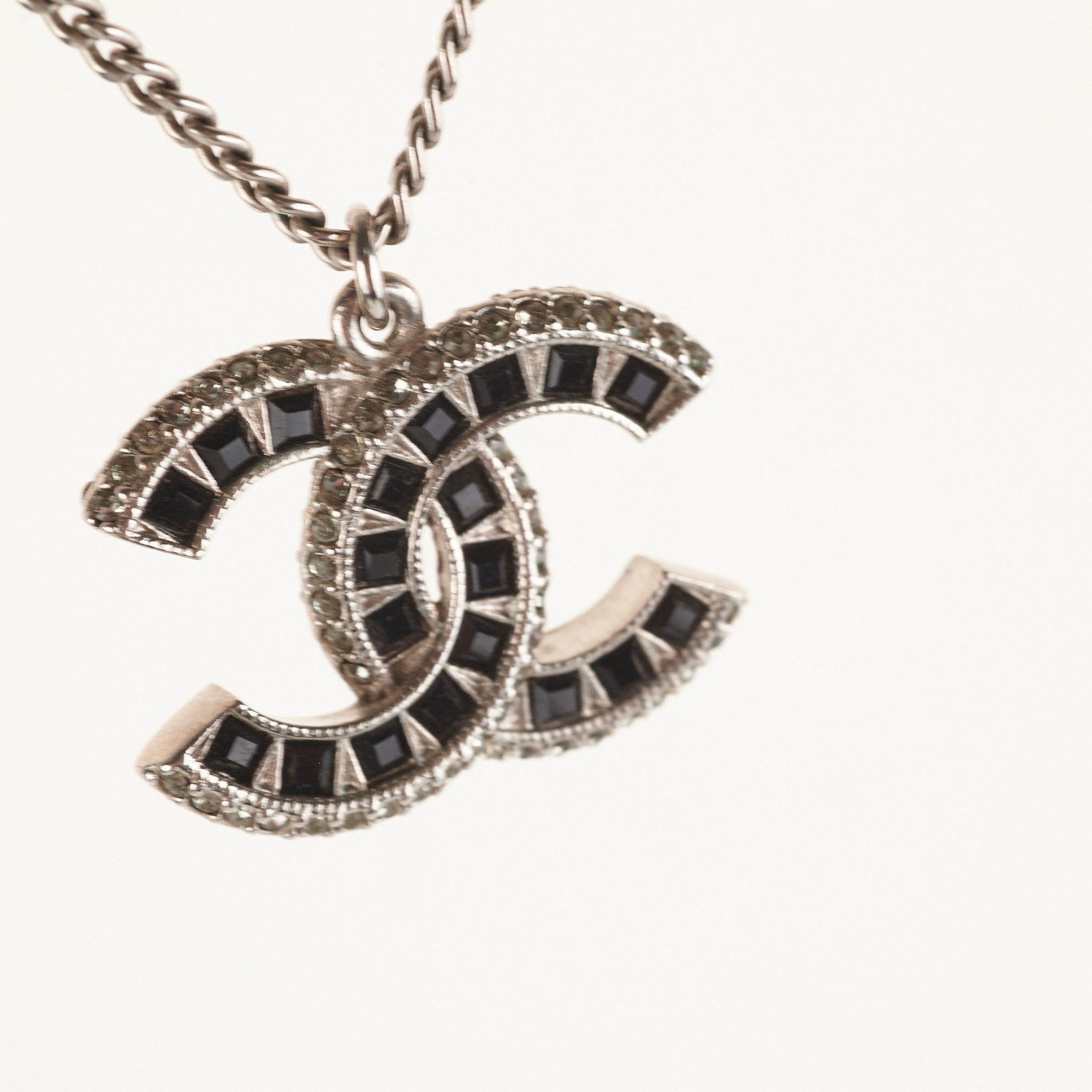 Chanel CC Logo Pendant Necklace in Sterling Silver - Elegant Jewelry for Women, Perfect for Parties, Weddings & Everyday Wear