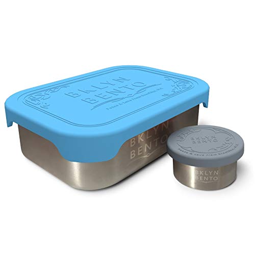 Premium Stainless Steel Food Storage Containers with Leak-Proof Silicone Lids - 2-Piece Bento Box Set for Lunch, Meal Prep & Portion Control (Blue) | Ideal for Office, School, Picnics & Healthy Snack Organization