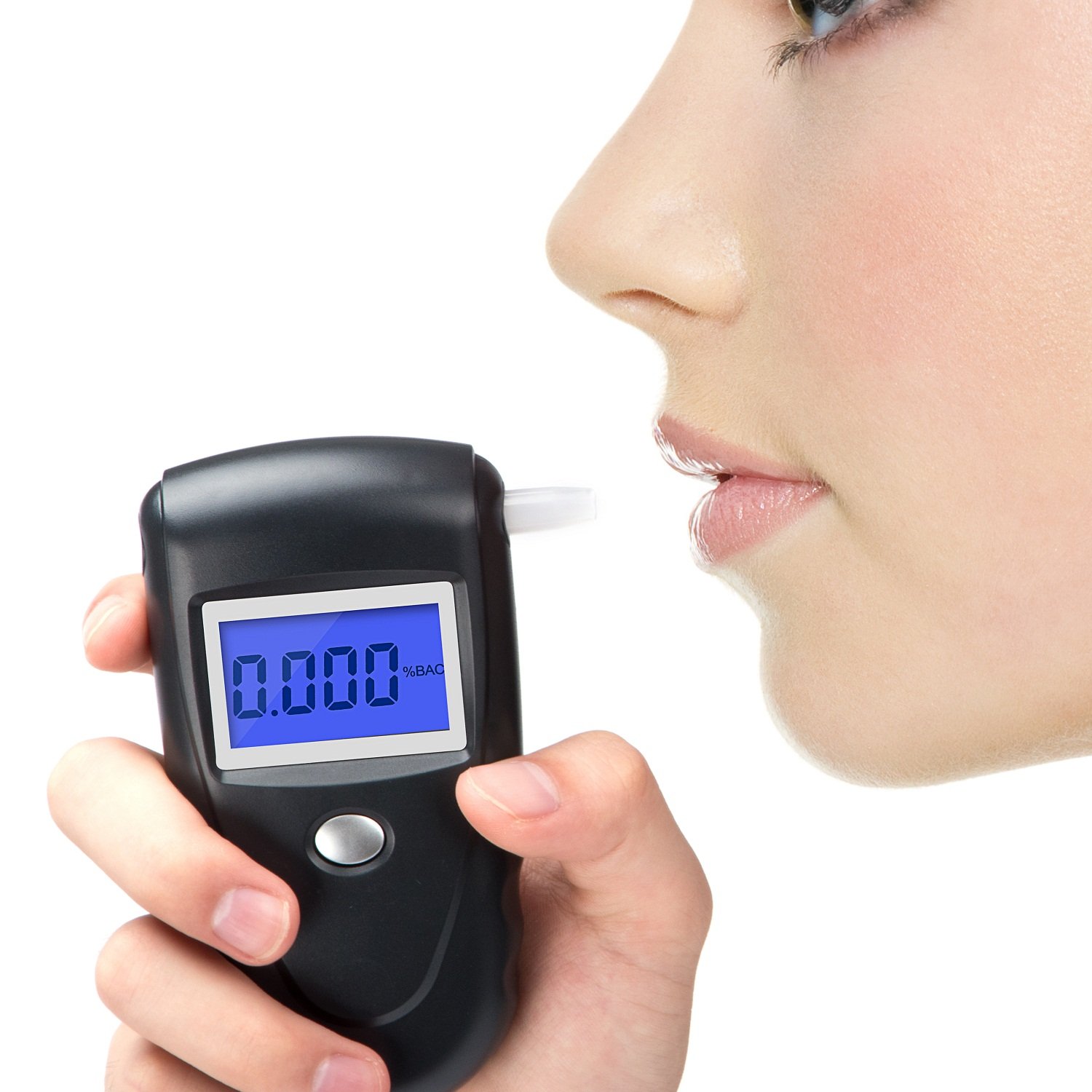 Professional Digital Breathalyzer - Portable Alcohol Breath Tester with 10 Disposable Mouthpieces for Personal & Workplace Safety | Accurate BAC Measurement for Drivers, Party-Goers & Safety Officers