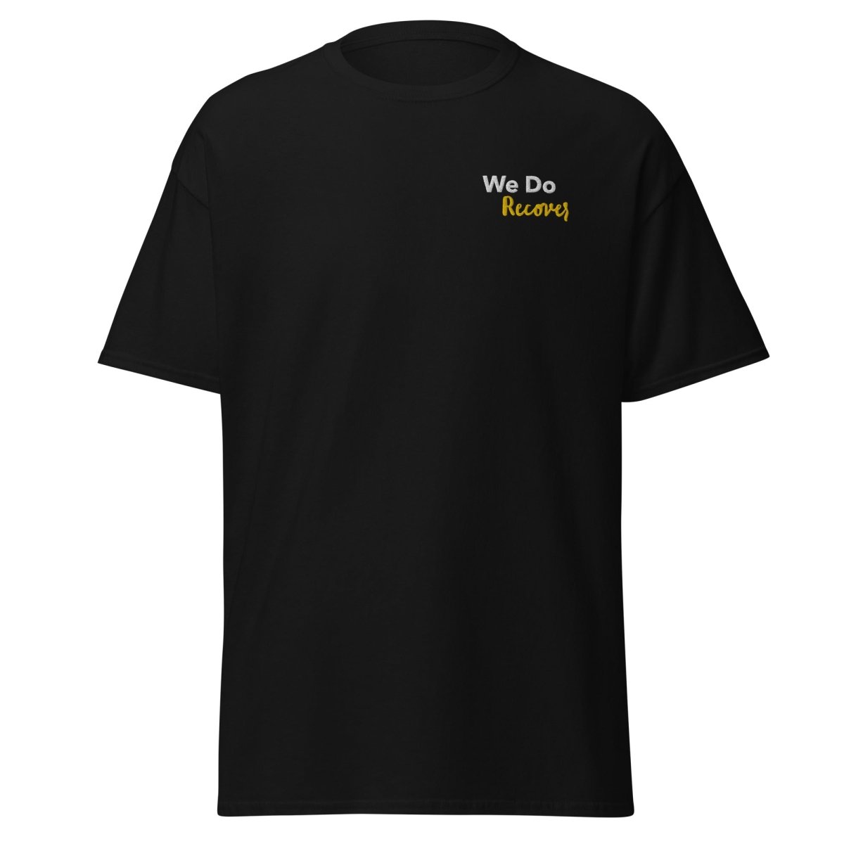 Embroidered 'We Do Recover' Men's Classic T-Shirt | Sobervation Signature Line | Perfect for AA Meetings & Addiction Recovery Support