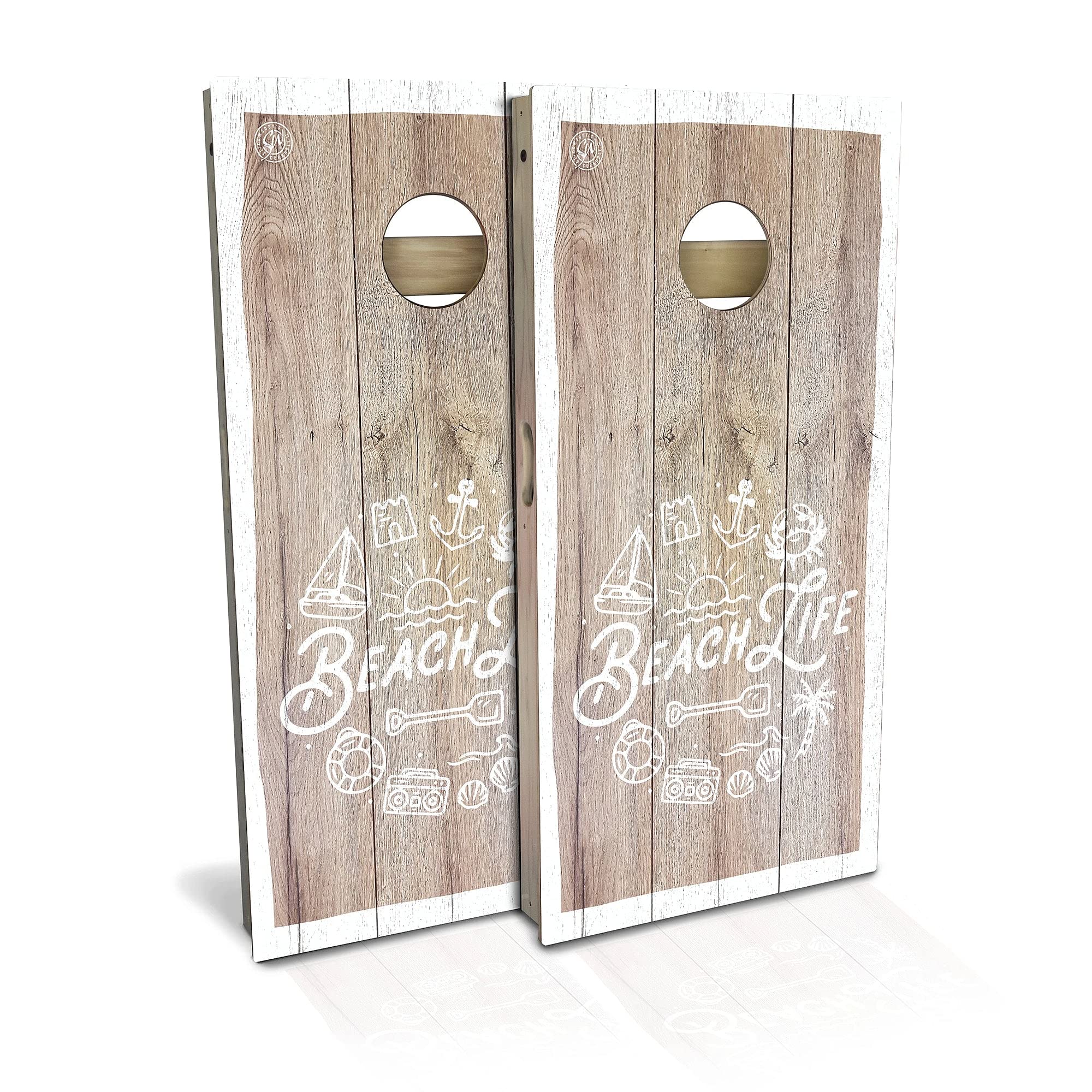 Skip's Garage Premium Cornhole Board Set for Beach & Backyard Fun - 2 Boards & 8 Bags Included - Choose Your Size & Accessories - Perfect for Outdoor Parties, Tailgating & Family Gatherings