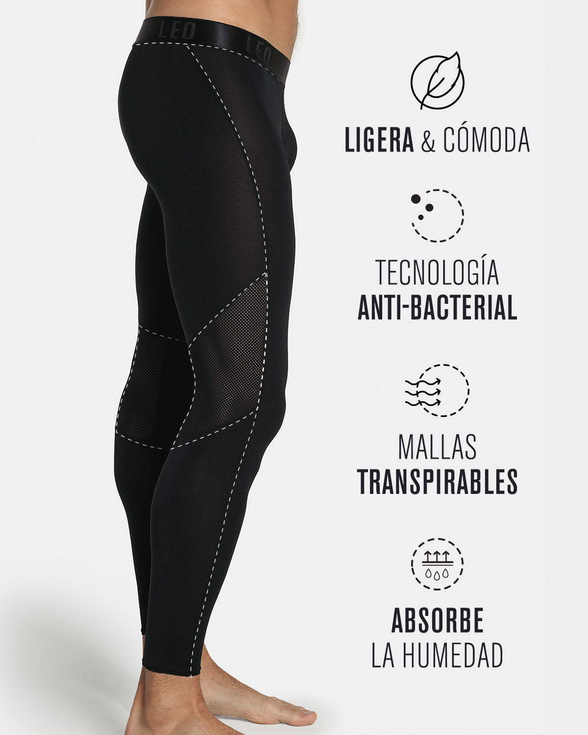 Men's Workout Tights - High Performance Compression Pants for Running, Gym & Training - Moisture Wicking & Breathable Activewear