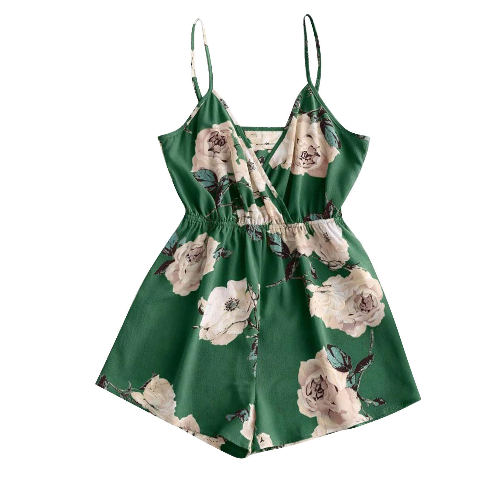 Sexy Backless Lace Floral Print Romper Jumpsuit for Women - Summer Casual Beach Party Playsuit with Shorts for Teen Girls | Perfect for Vacations, Date Nights & Outdoor Events