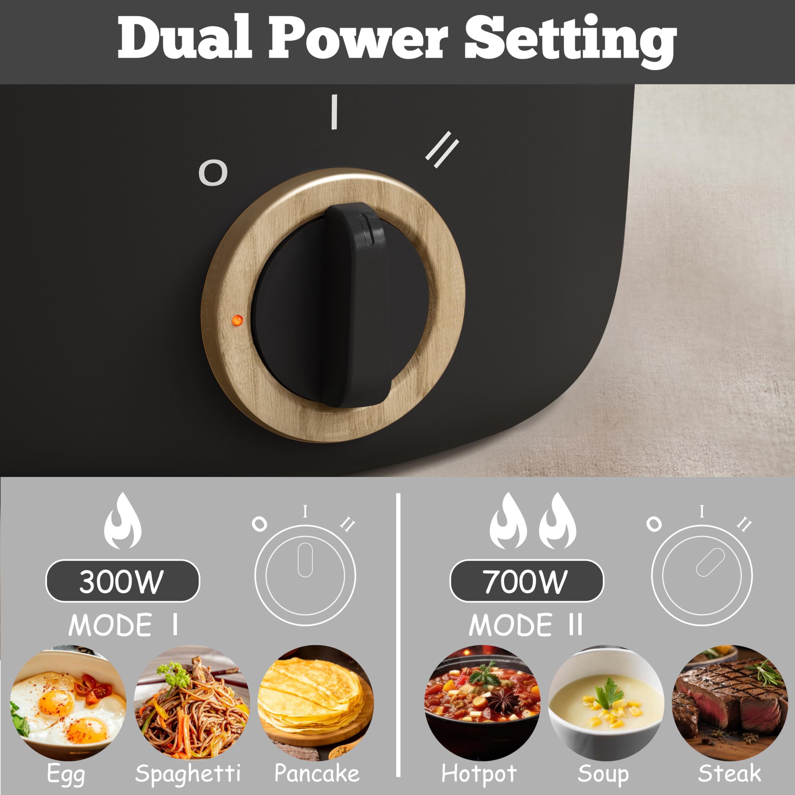 Hytric 2.5L Electric Hot Pot with Non-Stick Coating - Portable Multi-Functional Cooker for Stir Fry, Steak, Noodles & Soup - Perfect for Dorm, Office, Travel & Small Space Cooking (Black)