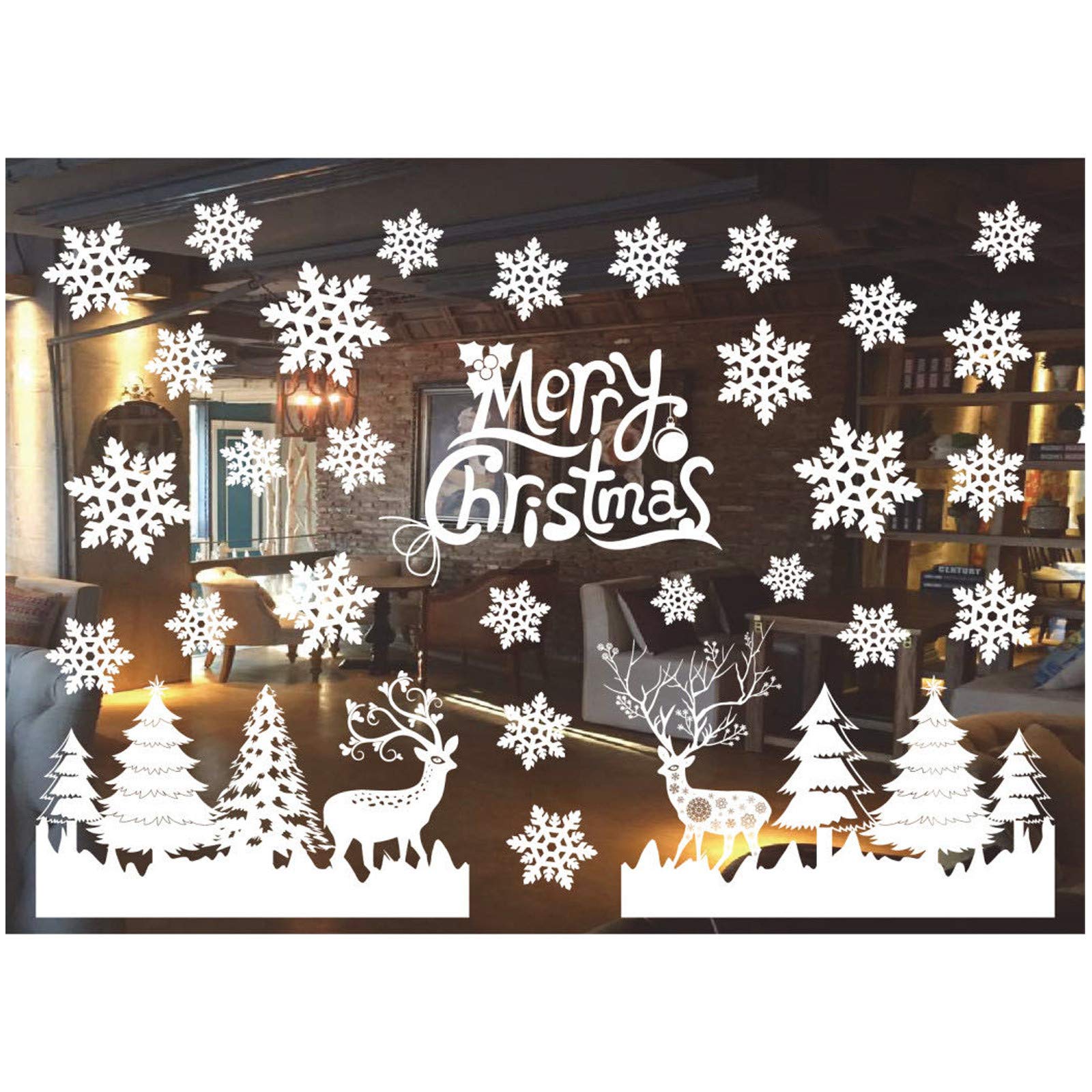 Christmas Snowman Wall Stickers - Holiday Decor for Living Room & Kitchen