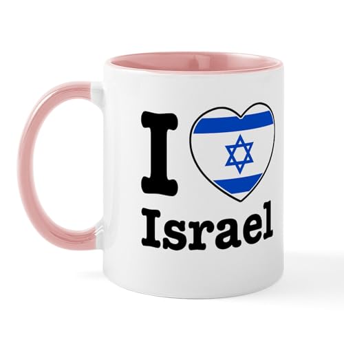 White/Pink Inside - I Love Israel Mug
