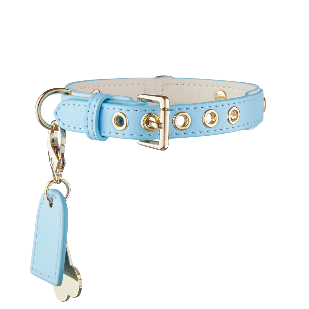 Light Blue & White Dog Collar - Adjustable, Reflective, Durable Pet Collar for Small, Medium & Large Dogs - Perfect for Walks, Training & Outdoor Adventures